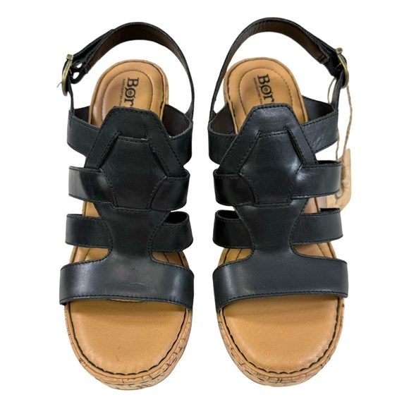 Born Bernese Strappy Cage Open Toe Cork Wedge Sandals Women's Size 9M - Picture 4 of 16